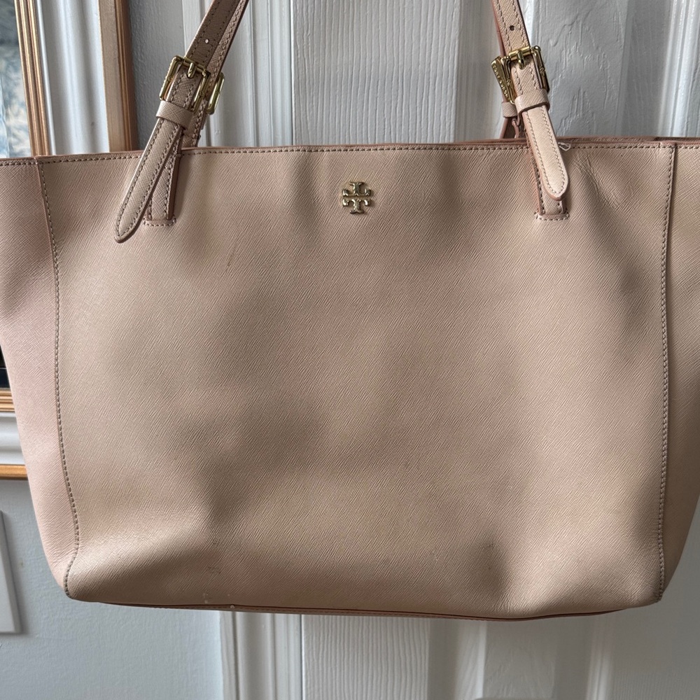 Tory Burch Cream Leather Tote